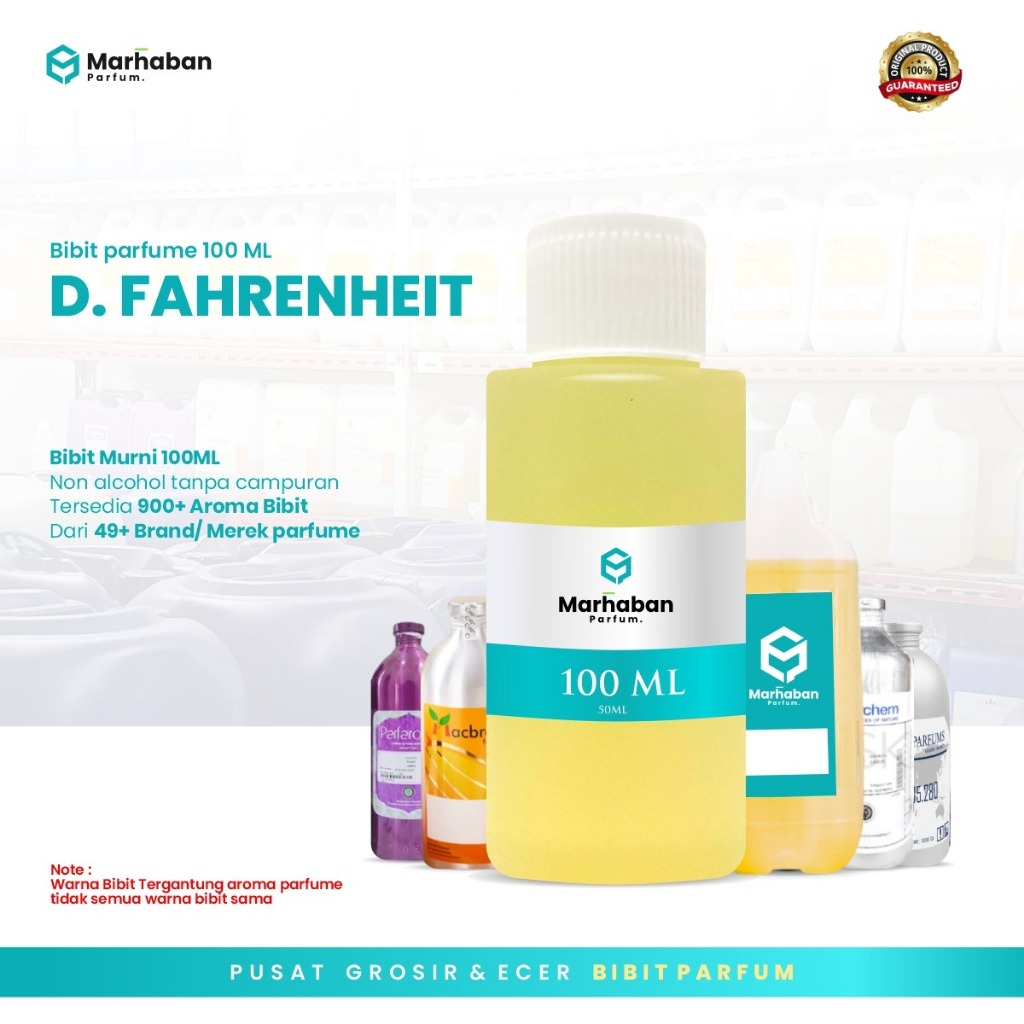 Bibit Parfume Murni - D.FAHRENHEIT Non Alkohol Tanpa Campuran 100ml & 300ml