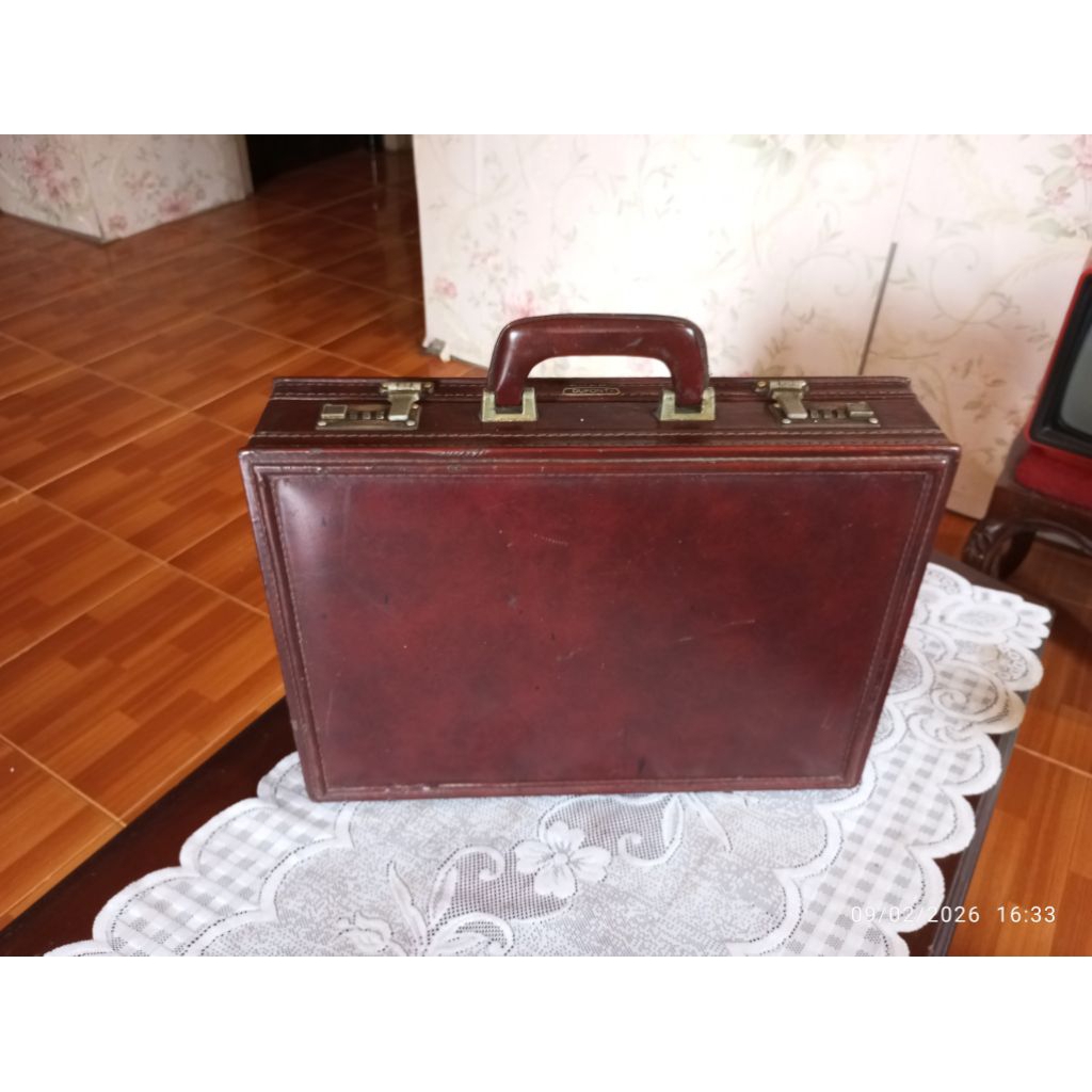 Koper Kulit Jadul Antik Merk DUPONT Vintage Lawas Tua Kuno Retro