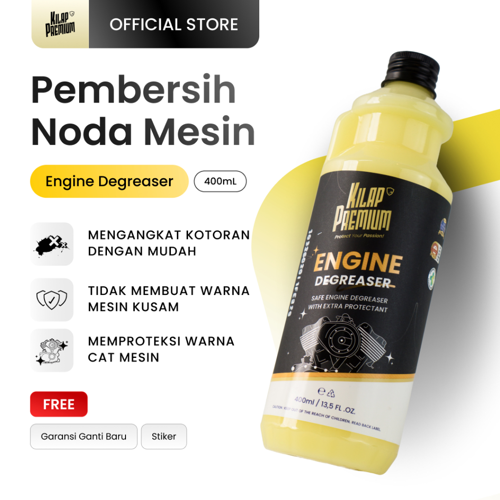 Engine Degreaser | Kilap Premium - Cairan Pembersih Mesin Motor Mobil, Pembersih Kerak Mesin Motor, 