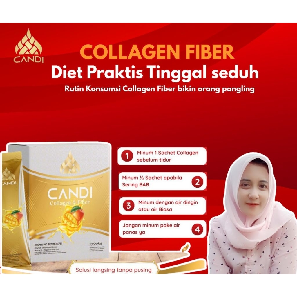 CANDI COLLAGEN FIBER MINUMAN PELANGSING PEMBLOKIR LEMAK DIET DETOX LEMAK PERUT BUNCIT MELANCARKAN BA