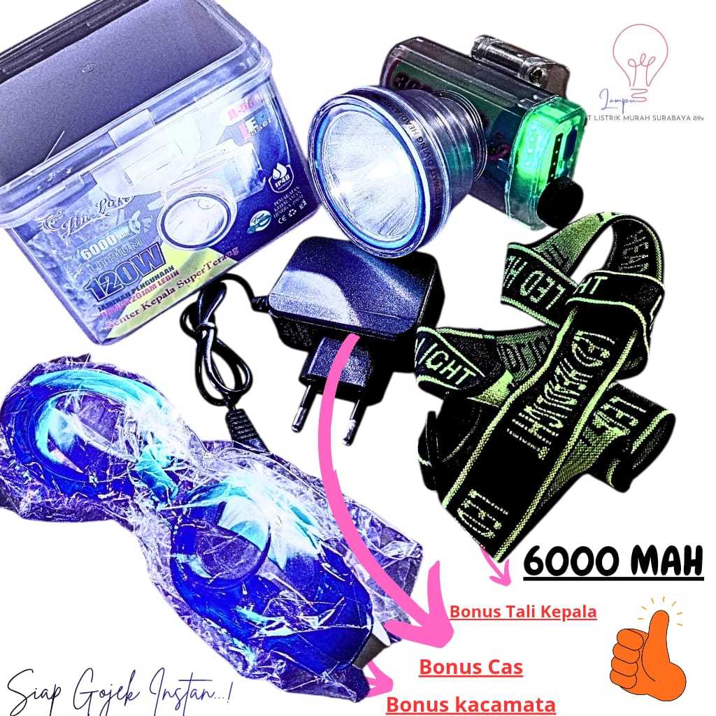 SENTER KEPALA SELAM 200 meter JL 5601 jinlong 120 watt.
