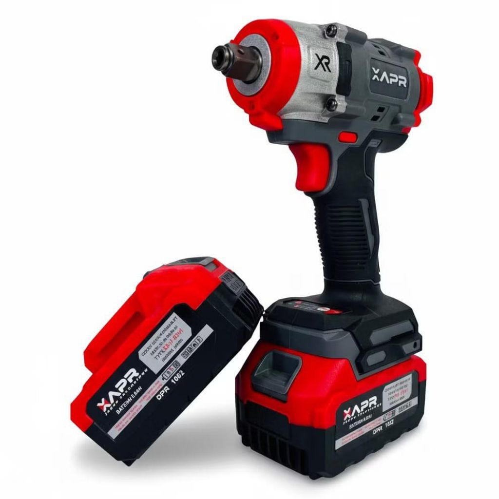 New Apr Impact Wrench 450-650Nm Type Ap 101+ Fullset 2 Baterai Mesin Bor Buka Baut Roda Mobil Motor