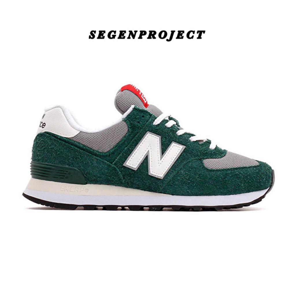 New Balance Classic 574 Suede Midnight Green White Black Original