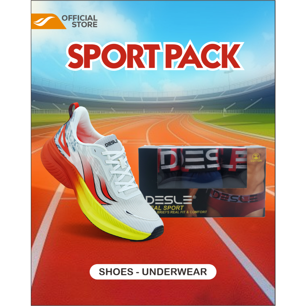 [DESLE SPORT PACK] BUNDLING SET 2 IN 1: DESLE SHOES RUNNING GALLANT + UNDERWEAR REAL SPORT SERIES (3