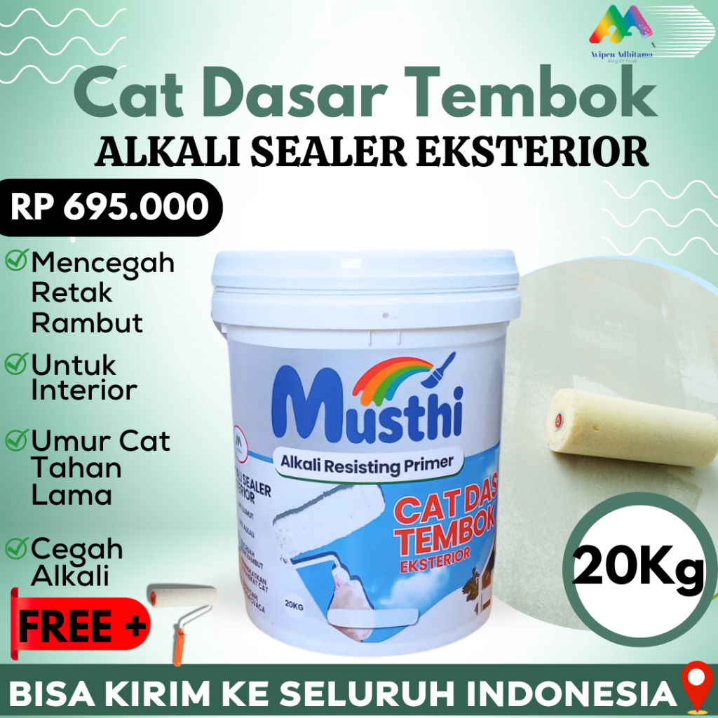 Cat Dasar Tembok Alkali Sealer Eksterior Musthi Paint 20 Kg Cat Alkali Sealer