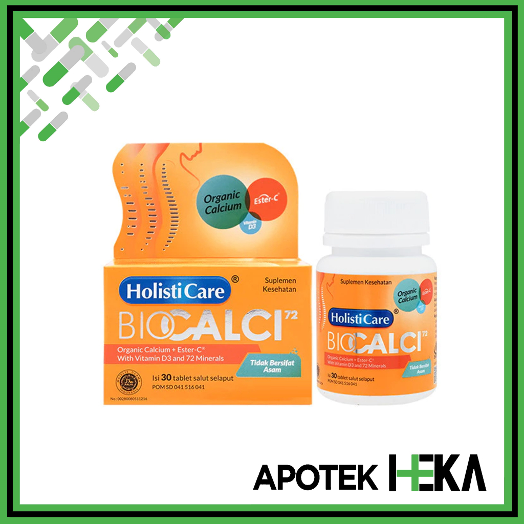 Holisticare Bio Calci 72 Botol isi 30 Tablet - Kalsium Vitamin C D (BANDUNG)