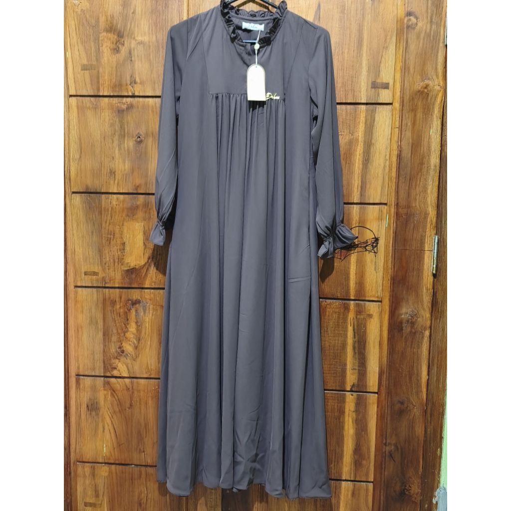 NEW DARBY DRESS DARK CHOCO  (GAMIS DNL LUXURY)