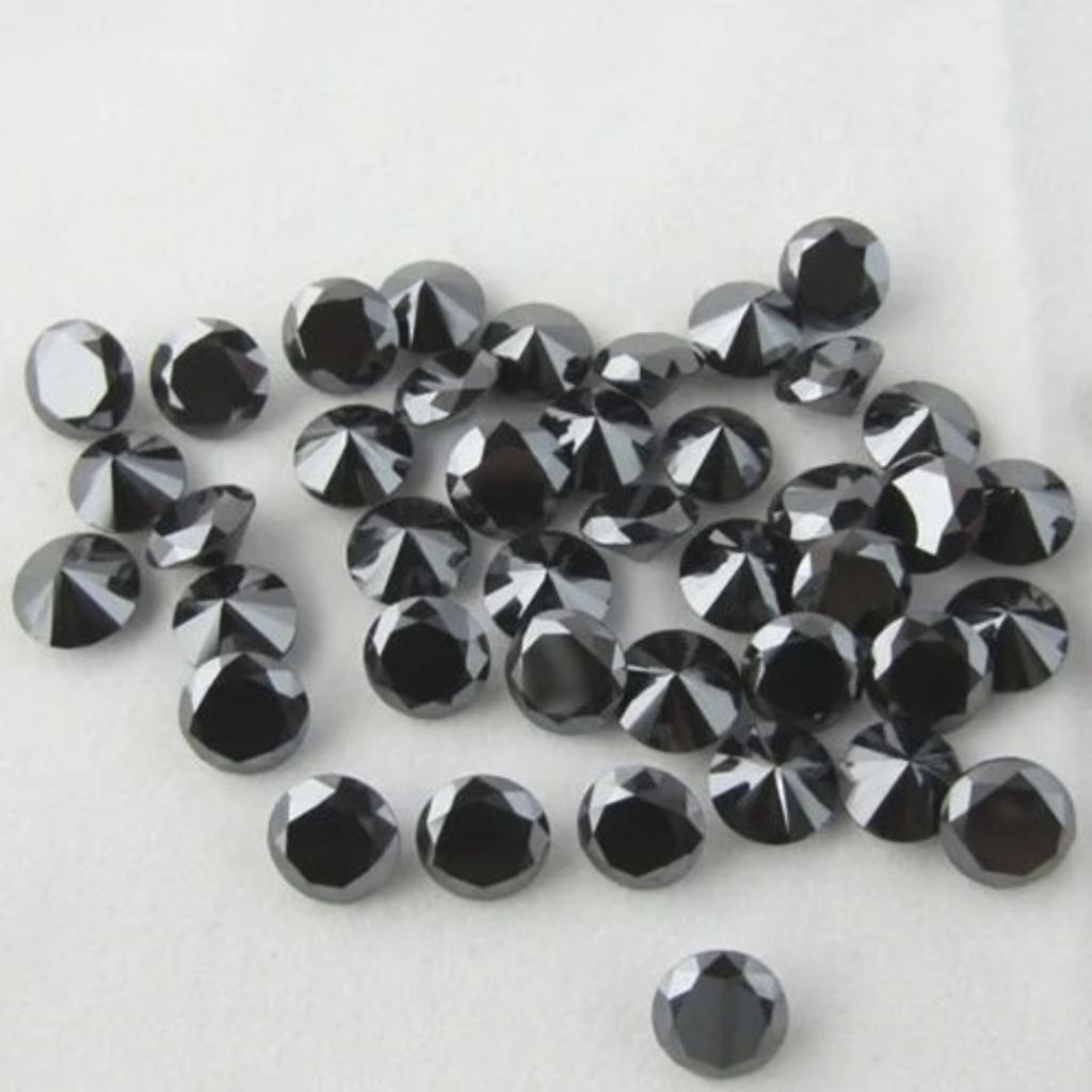 Natural Black Diamond 0,12 - 0,13 carat (est 3mm) - berlian hitam asli eropa gugur 8 (pecah 8)