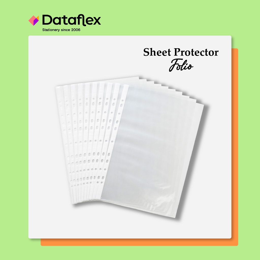 Dataflex PP Pocket F4 / Sheet Protector Size FOLIO Isi 10 Lembar Untuk Ring Binder 2 , 3 , 4 , 11 Pe