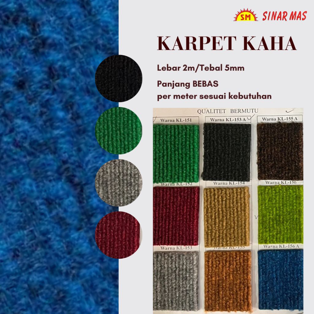 Karpet Salur Kaha Meteran (lebar 2m) | Karpet lantai, karpet panggung, karpet musholah