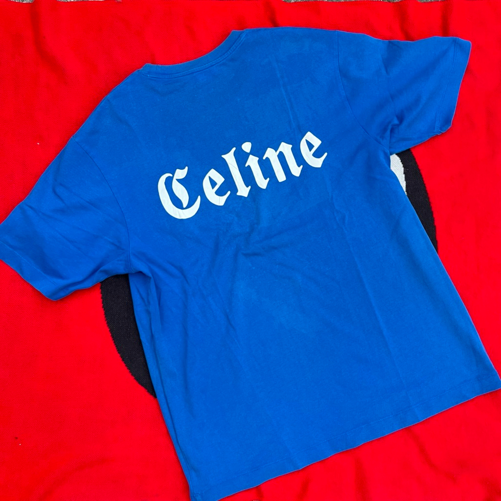Celine Tshirt Blue Logo C