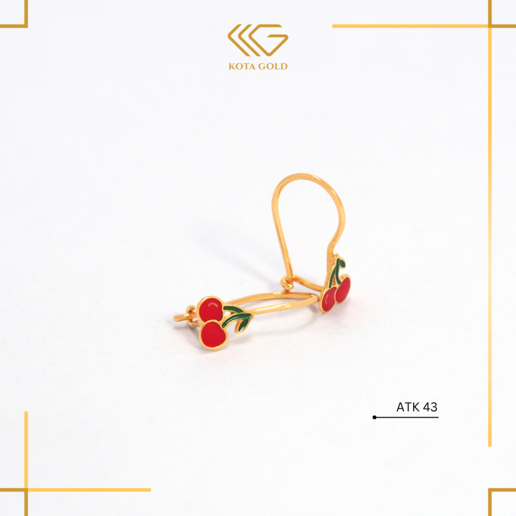 Anting Emas Baby New Born Cherry Blossom ATK 43 Kota Gold