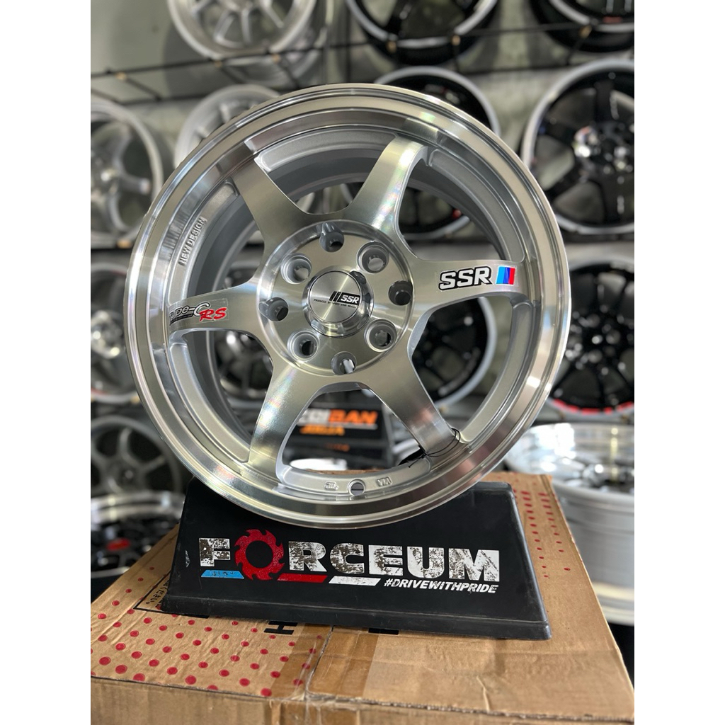 velg ssr type c r14 full polish pcd 4x100-114 kondisi baru