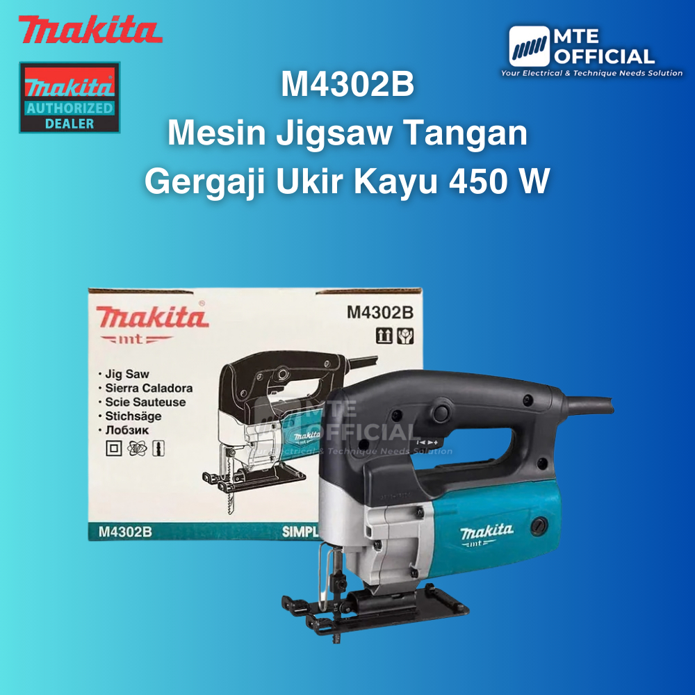 Mesin Jigsaw Tangan Gergaji Ukir Kayu Listrik 450 Watt M4302B MAKITA / Mesin Gergaji Jig Saw Potong 