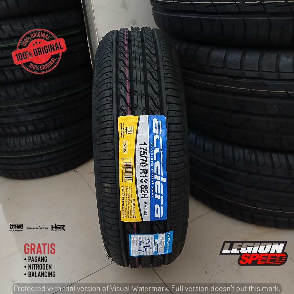 BAN MOBIL UNTUK NISSAN MARCH KARIMUN GRAND MAX RING 14 MERK ACCELERA ECO PLUSH 175 70 R13 TUBLES RAD