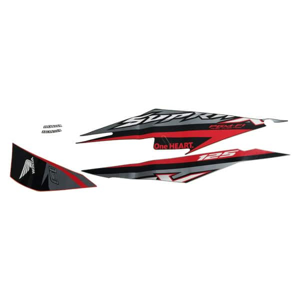 Stiker Body Kanan Supra X 125 Fi K41 Stripe Set R Black Red Original AHM - 871X0K41N30ZAR