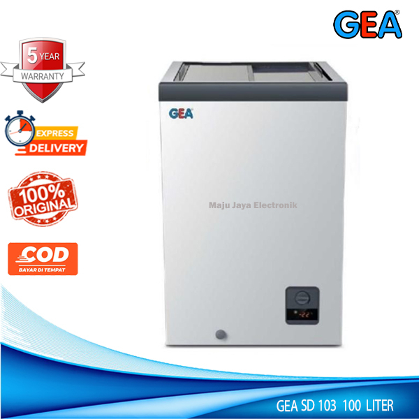 GEA Chest Freezer 100 Liter SD 103 Pintu Kaca Sliding Cooling Box