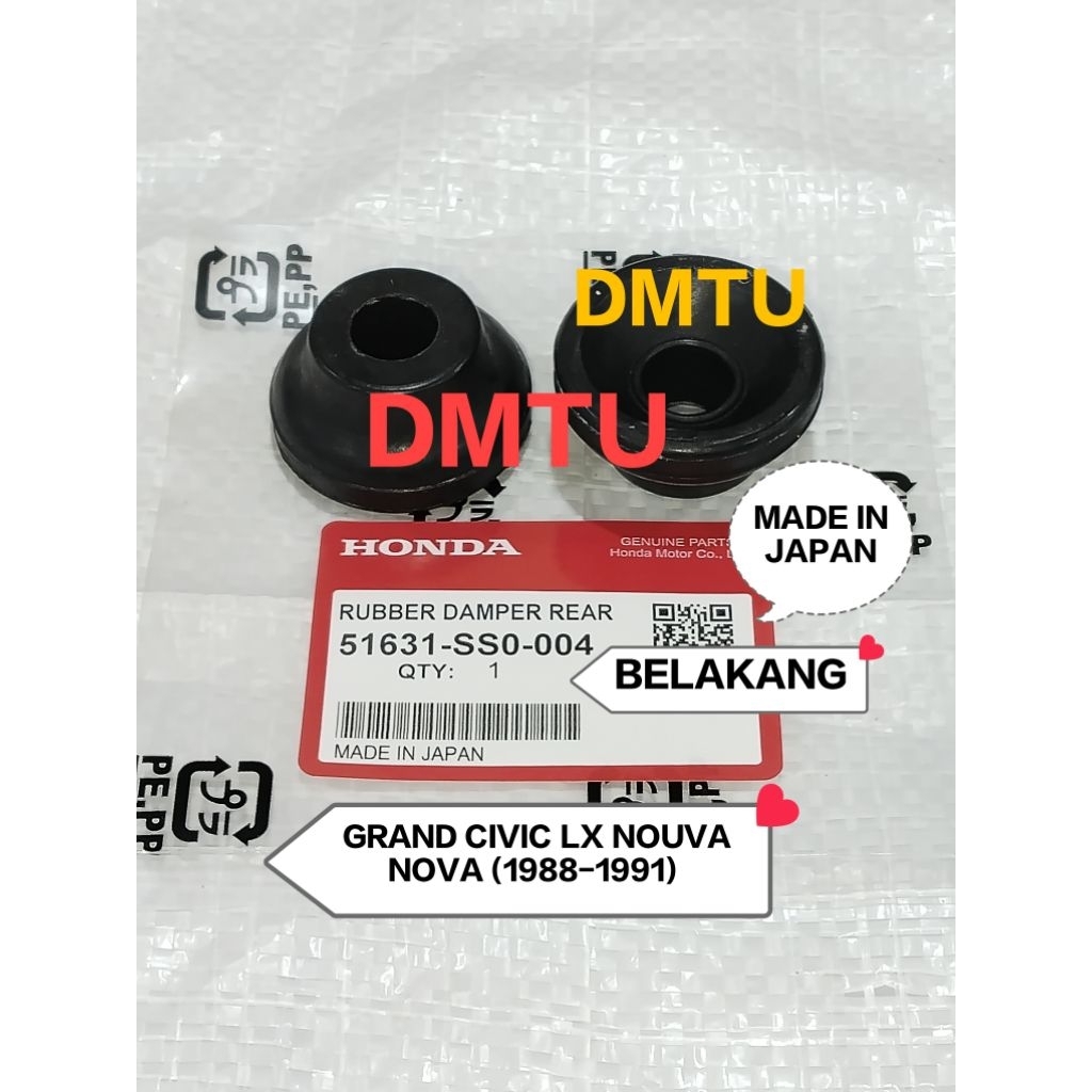 KARET BANTALAN SUPPORT SHOCK BELAKANG GRAND CIVIC LX NOUVA NOVA (1988-1991) HARGA 1 PCS MADE IN JAPA