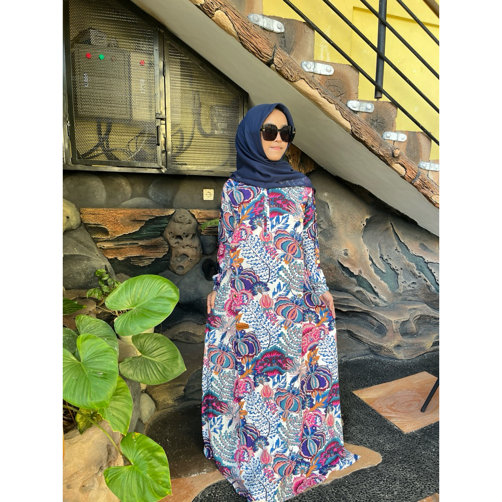 Dress rayon Twill Uniqlo motif Busui