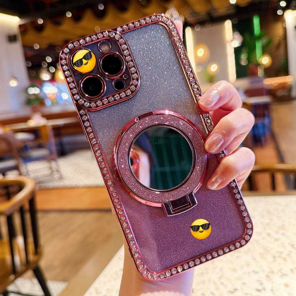 CASING IPHONE 11 13 15 X XS XS MAX CASE MEWAH CHROME DIAMOND PLUS KACA FULL SWAROSKY