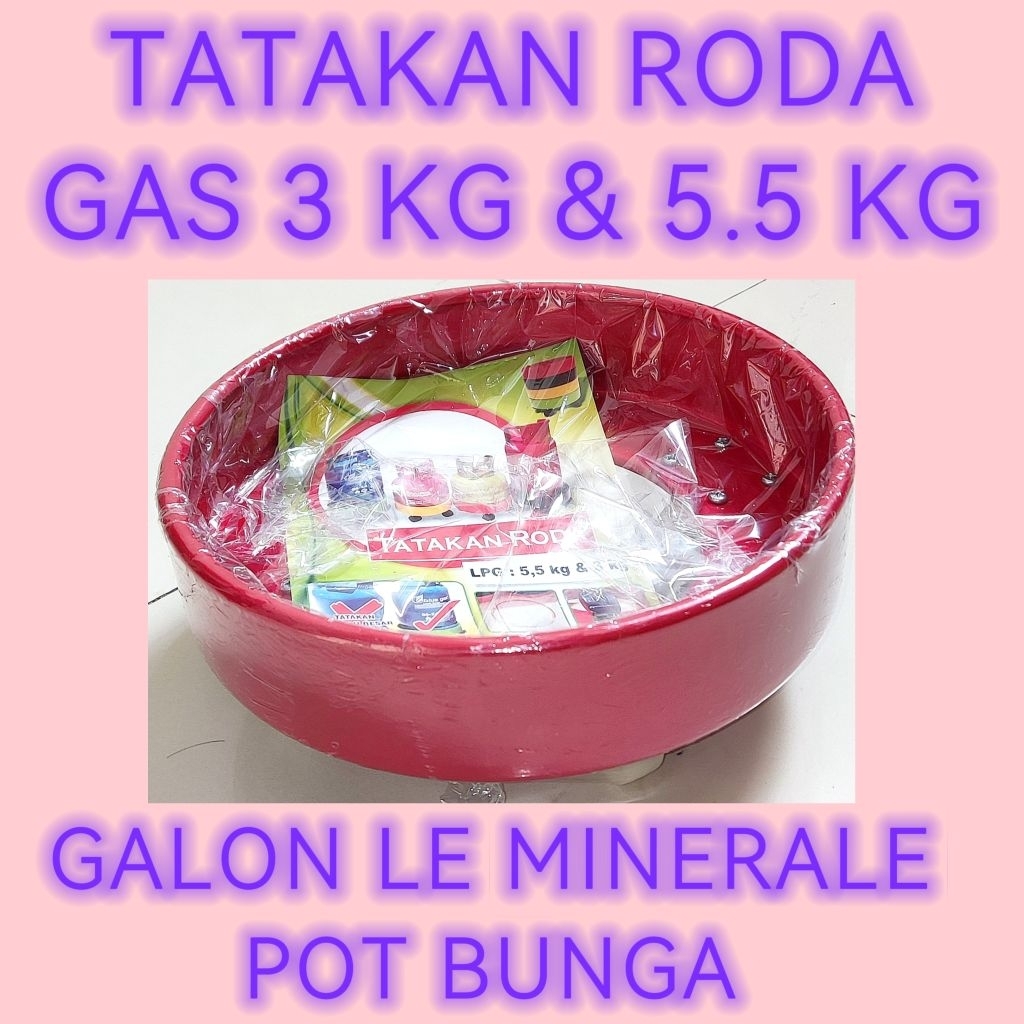 TATAKAN RODA BESI LPG BLUE GAZ 5KG BRIGHT GAS 3KG TABUNG MELON