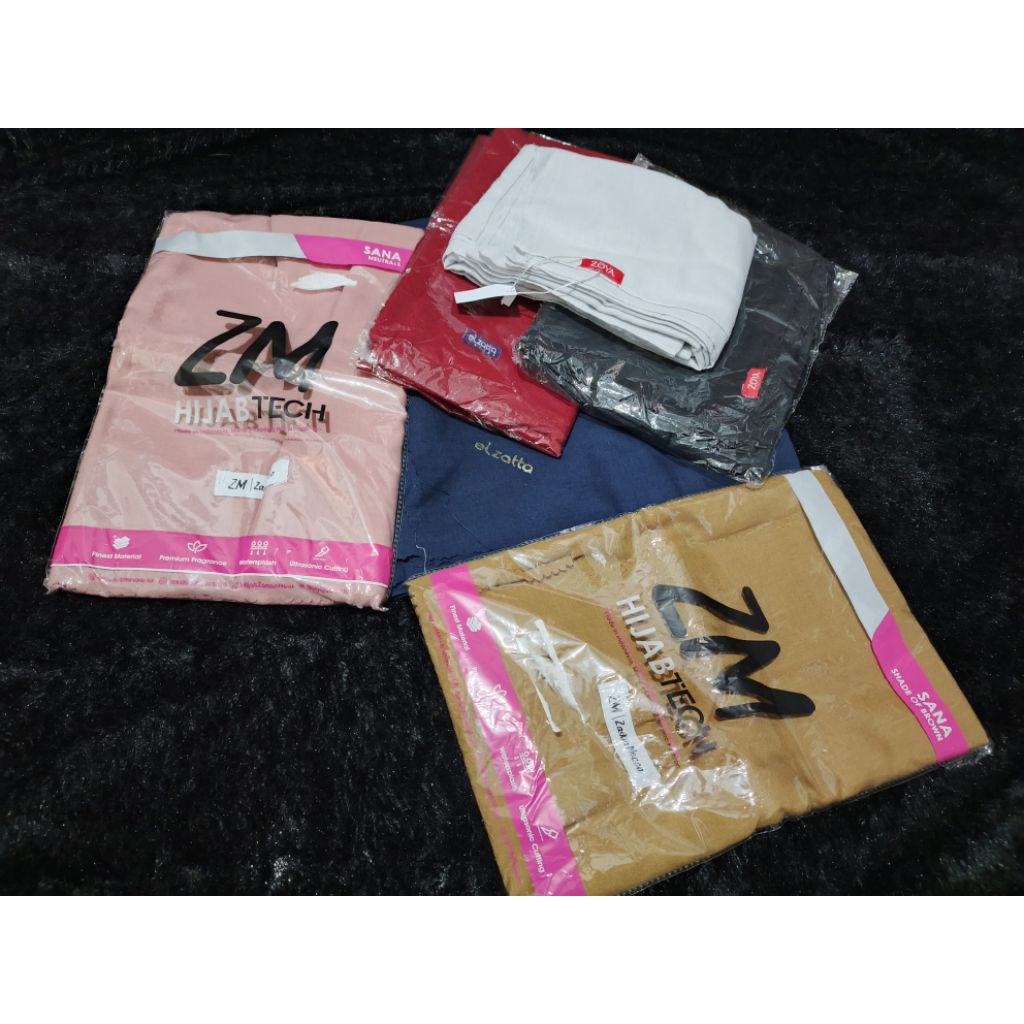 Hijab Segi Empat Polos Brand ZM| Elzata| Zoya| Nibras| Non label