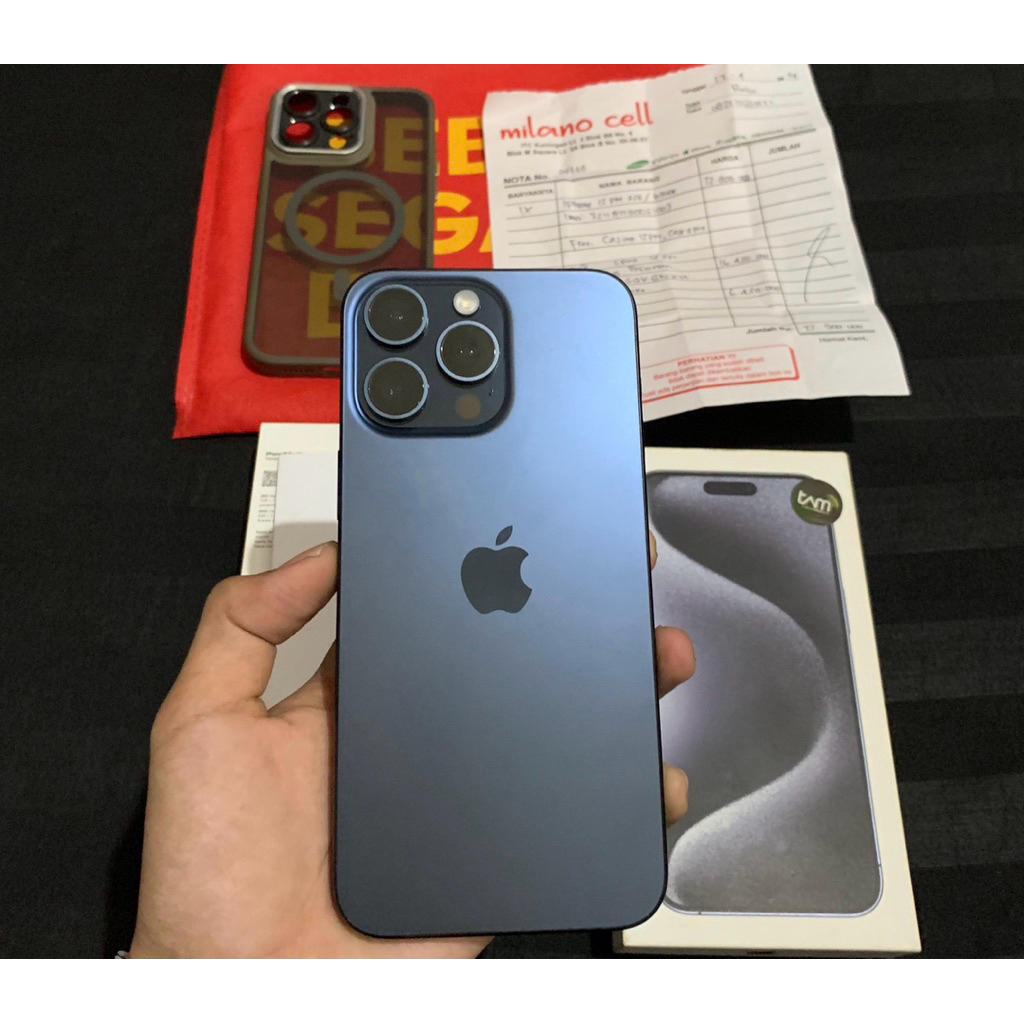 IPHONE 15 PRO MAX 256GB RESMI IBOX  FULL ORI  SAMPE NOTA