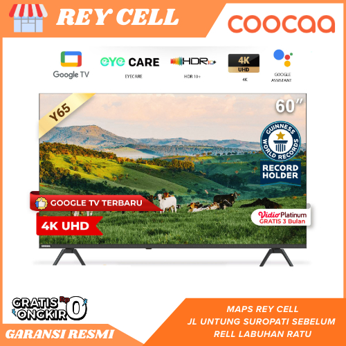TV COOCAA 60 Inch 60Y65 4K UHD Google TV Garansi resmi