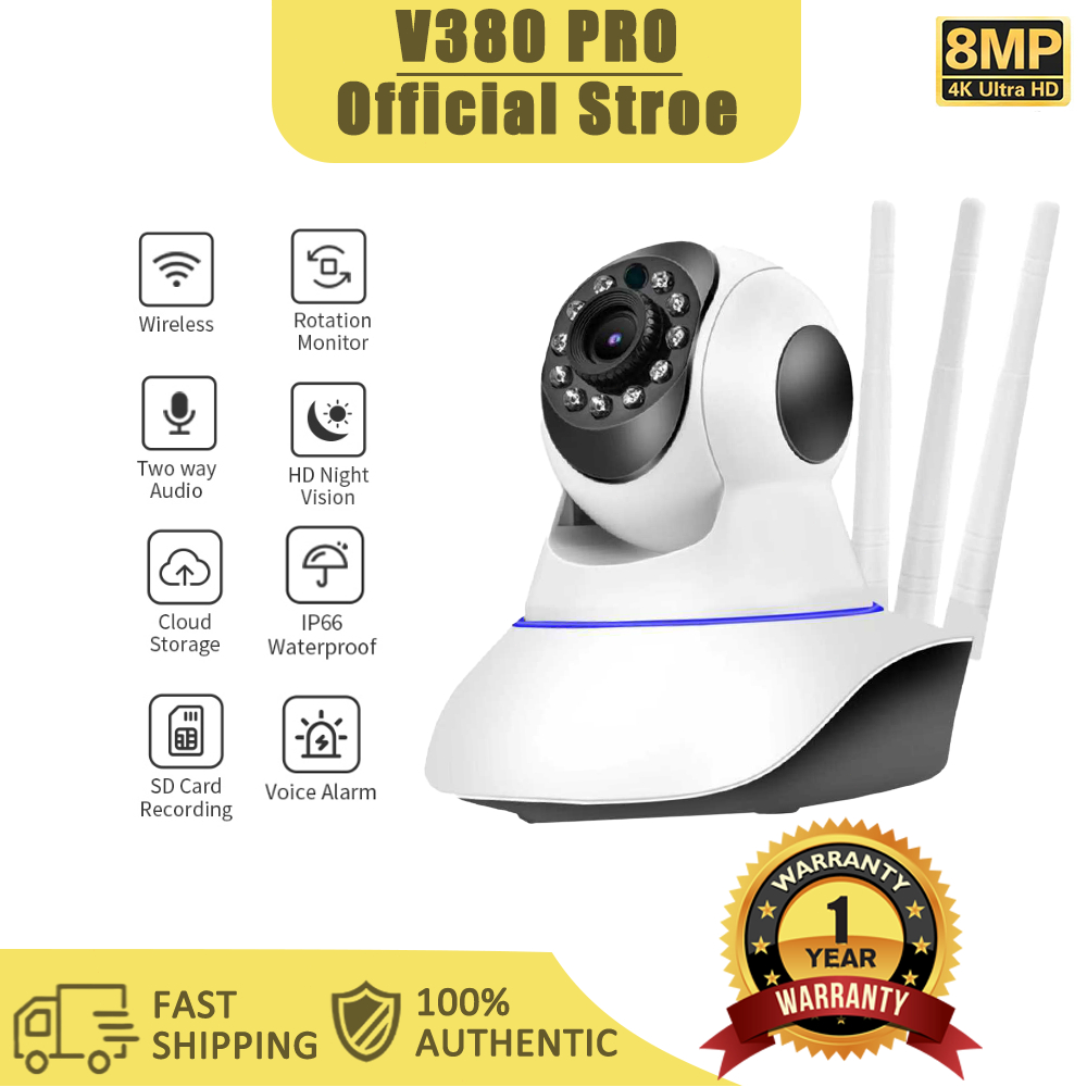 CCTV Camera Wireless 3 Antena V380 PRO Kamera HD 1080P Night Vision Waterproof IPV6 IP Kamera