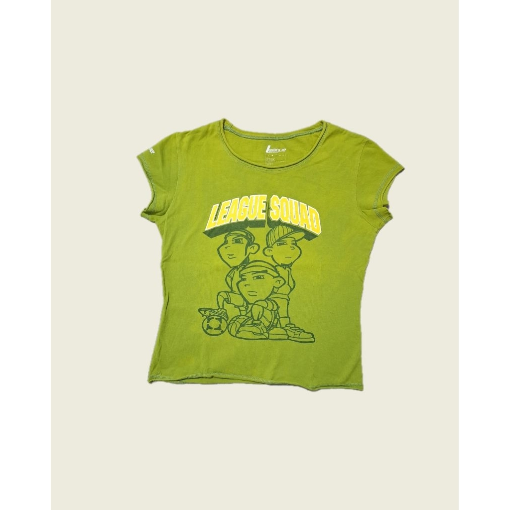 League t-shirt lime green y2k