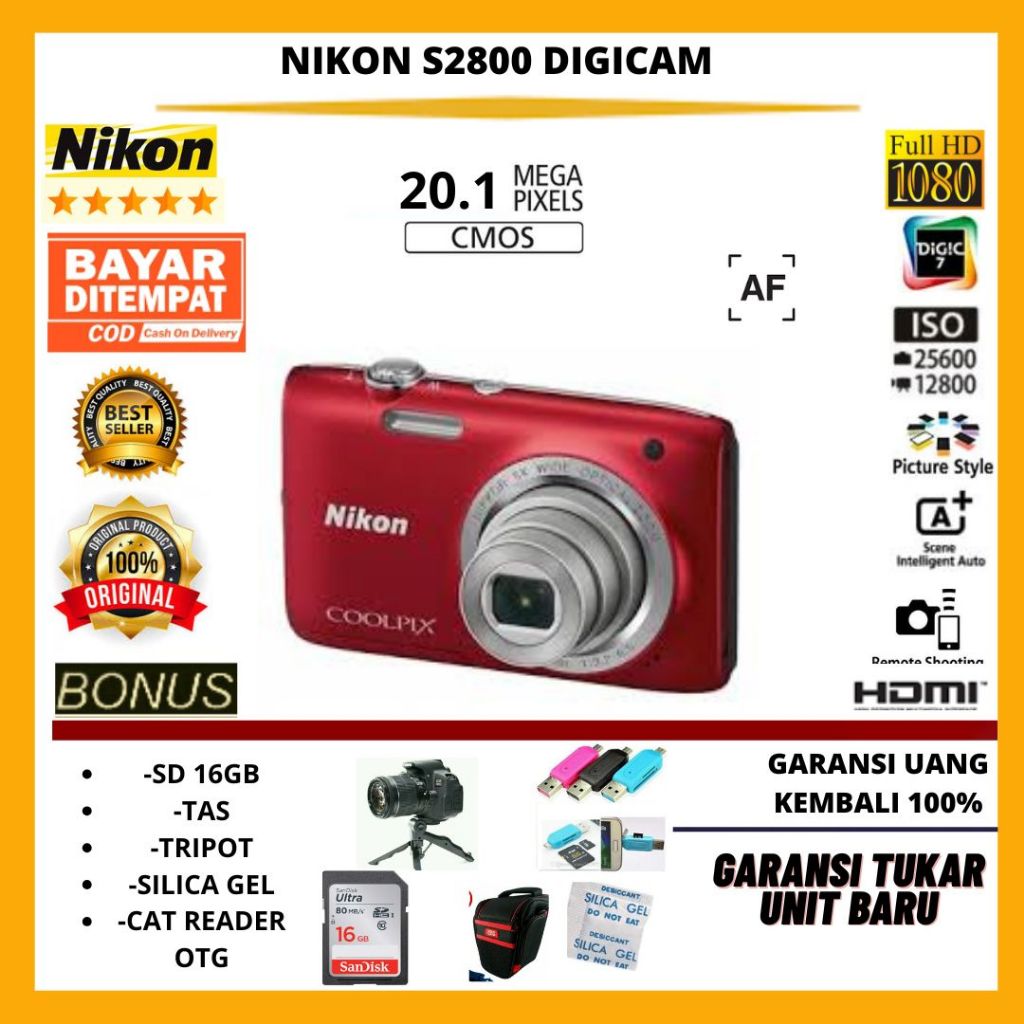 NIKON S2800 KAMERA DIGICAM POCKET