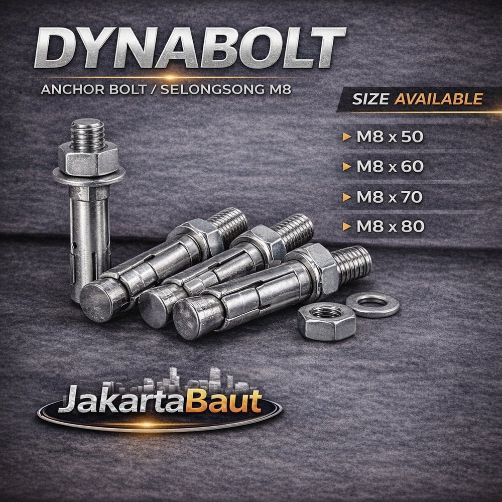 Dynabolt M8X80 / Dinabolt 8X80 / Anchor Bolt M8 X 80 / 8 X 80 - Selongsong M8