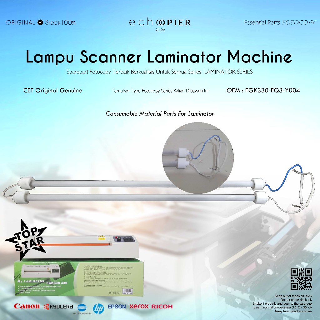 Mesin Laminating A3-A4-F4 Lamp Scanner Laminator Dokumen Pemanas Dingin Top Star