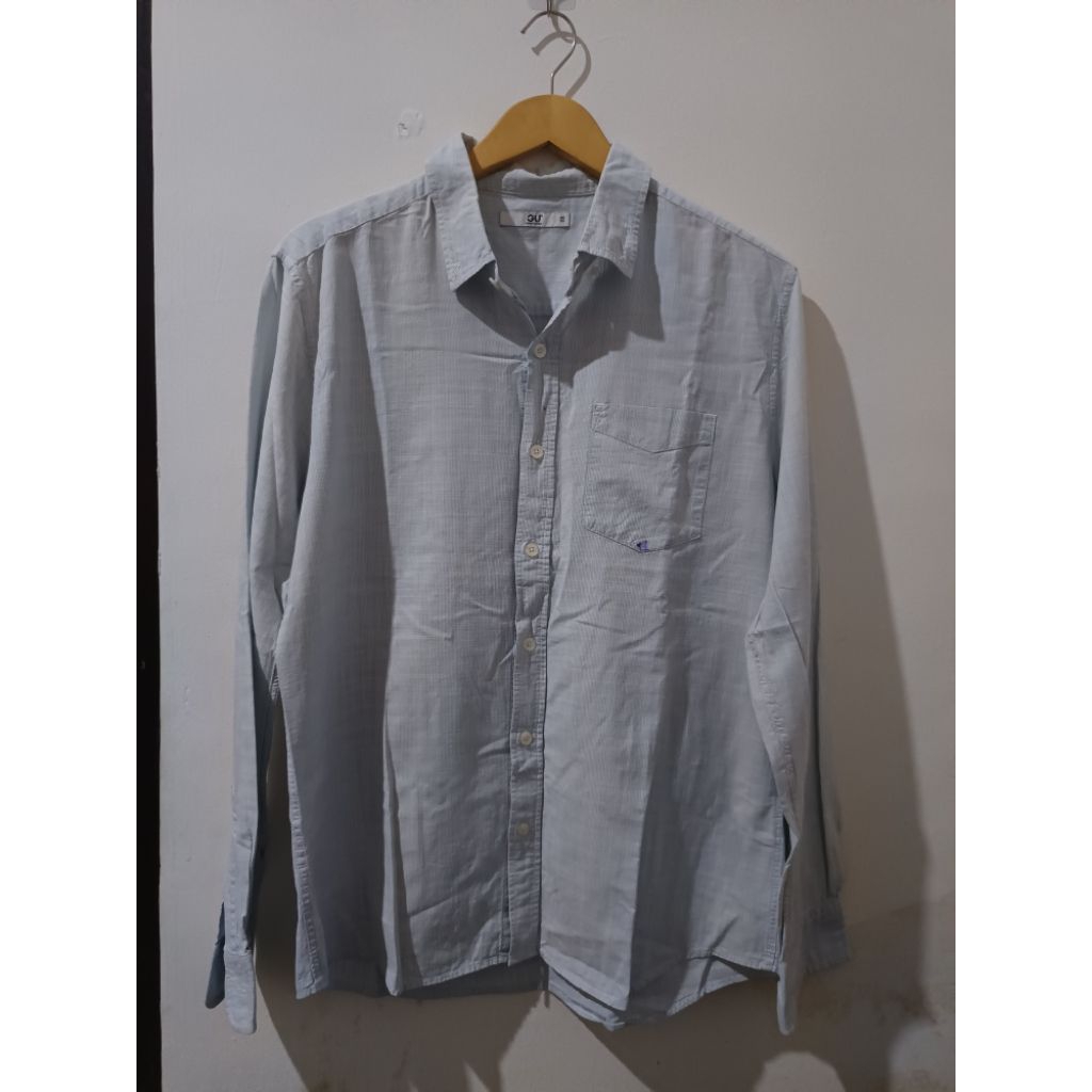 KEMEJA UNIQLO GU STRIPE BLUE