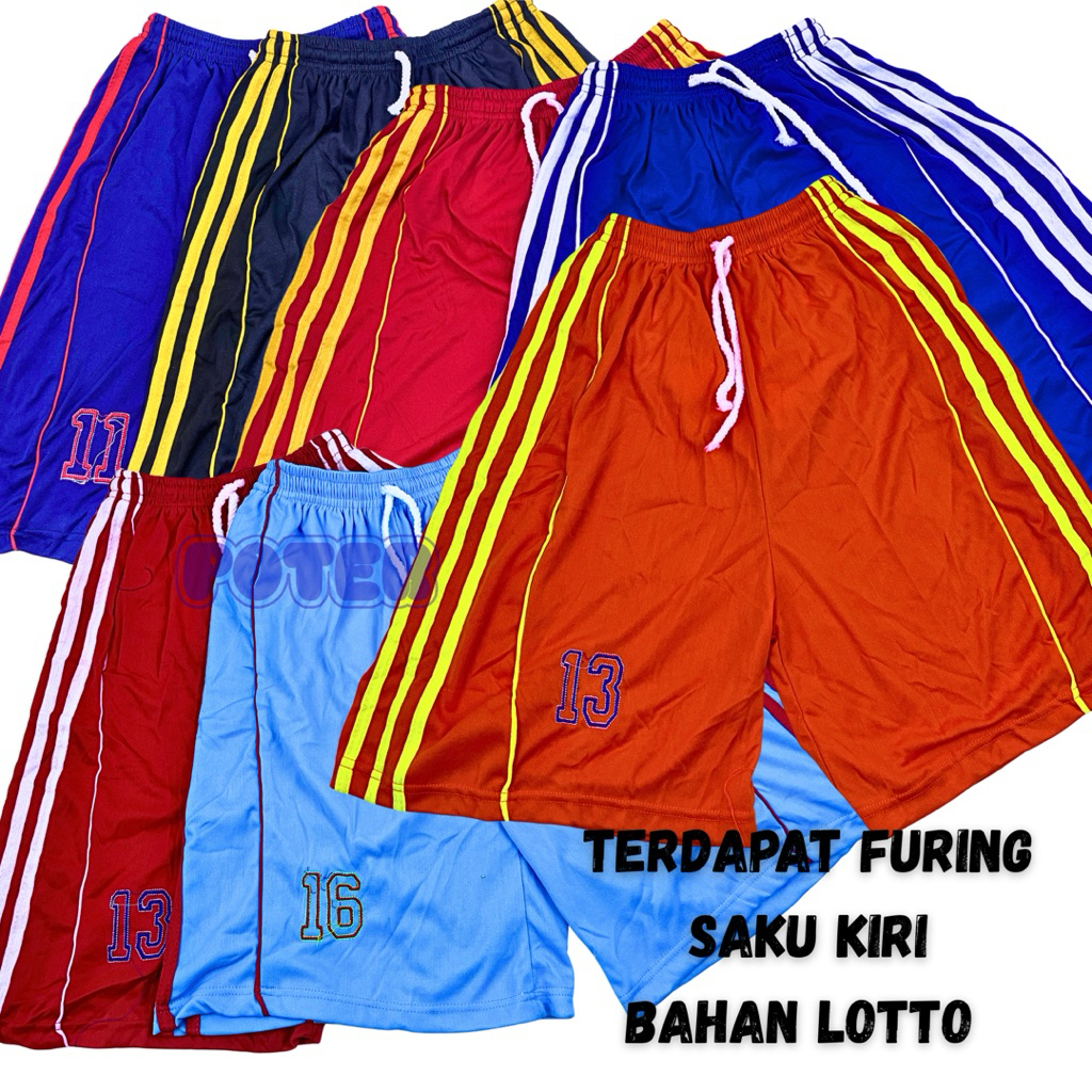 Celana pendek pria dewasa remaja kolor futsal bola furing 2layer basket katun jumbo XXL adem nyaman