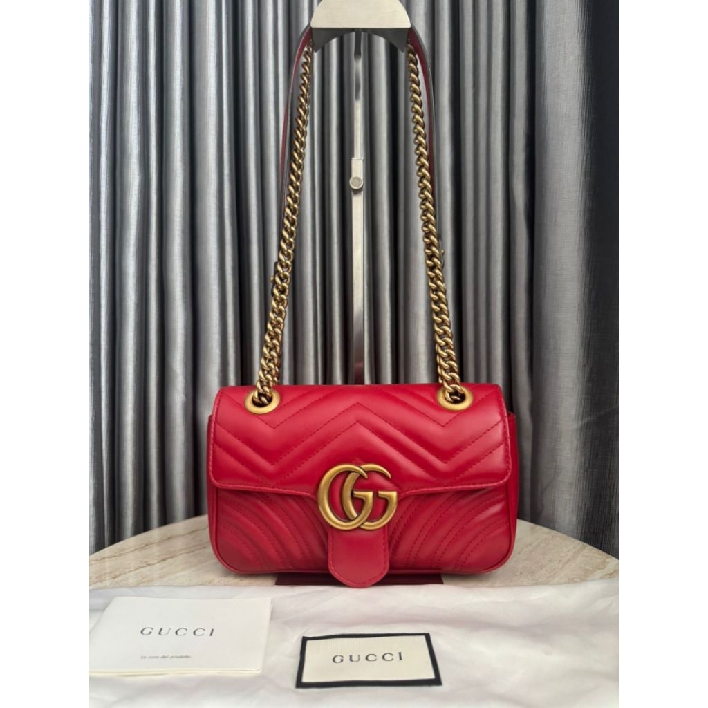 VVGC GC Mini Marmont Red GHW (22cm)  with db, booklet 
(Mulus keker tanpa isian)