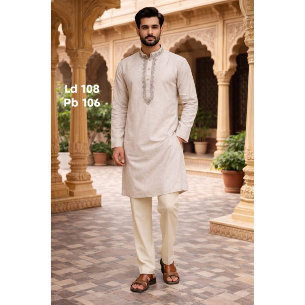 Kurta Pria Chiken kari India – Baju Koko Edisi Lebaran 2026 (Set Celana)