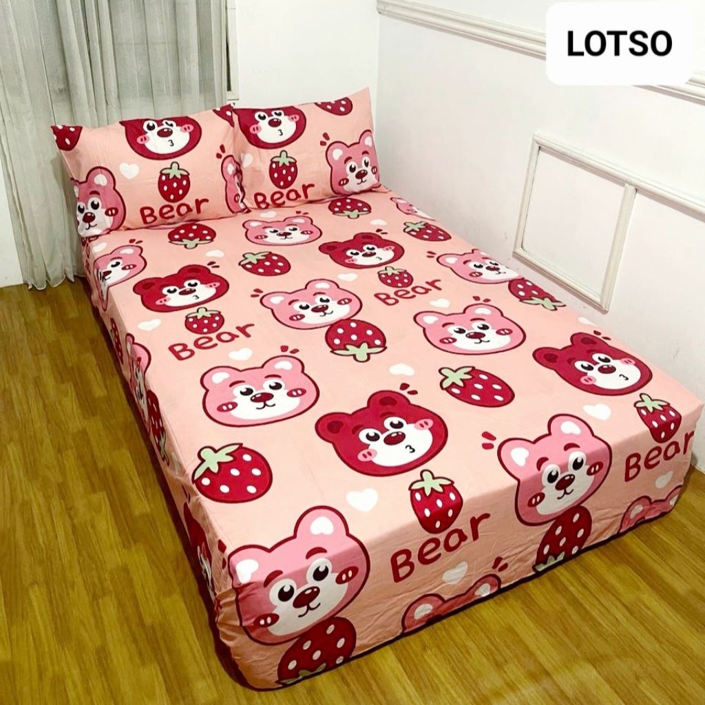 BISA SPREI LOTSO STRAWBERRY LUCU MOTIF AESTHETHIC 180X200 SPRAI KAMAR ESTETIK 160 x 200 SEPRAI DEKOR