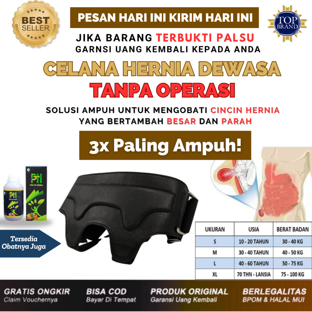 Celana Hernia TS Khusus Dewasa Ingunial Obat Tanpa Operasi Turun Berok Pria Wanita Korset Supporter