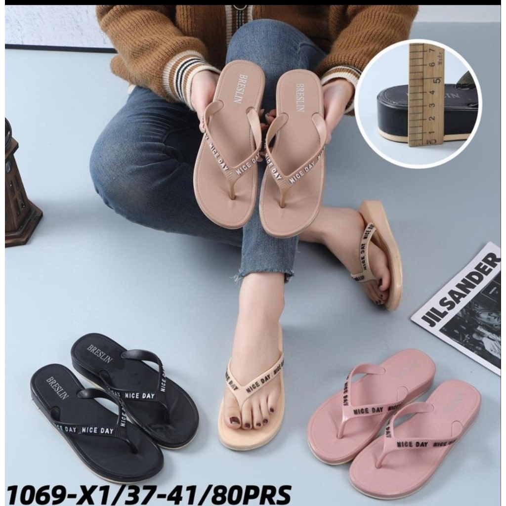 BRESLIN Sandal Jepit Wanita Karet Empuk Nyaman Daily
