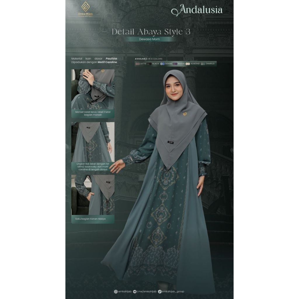 READY GAMIS ANDALUSIA EMKA HIJAB STYLE 3