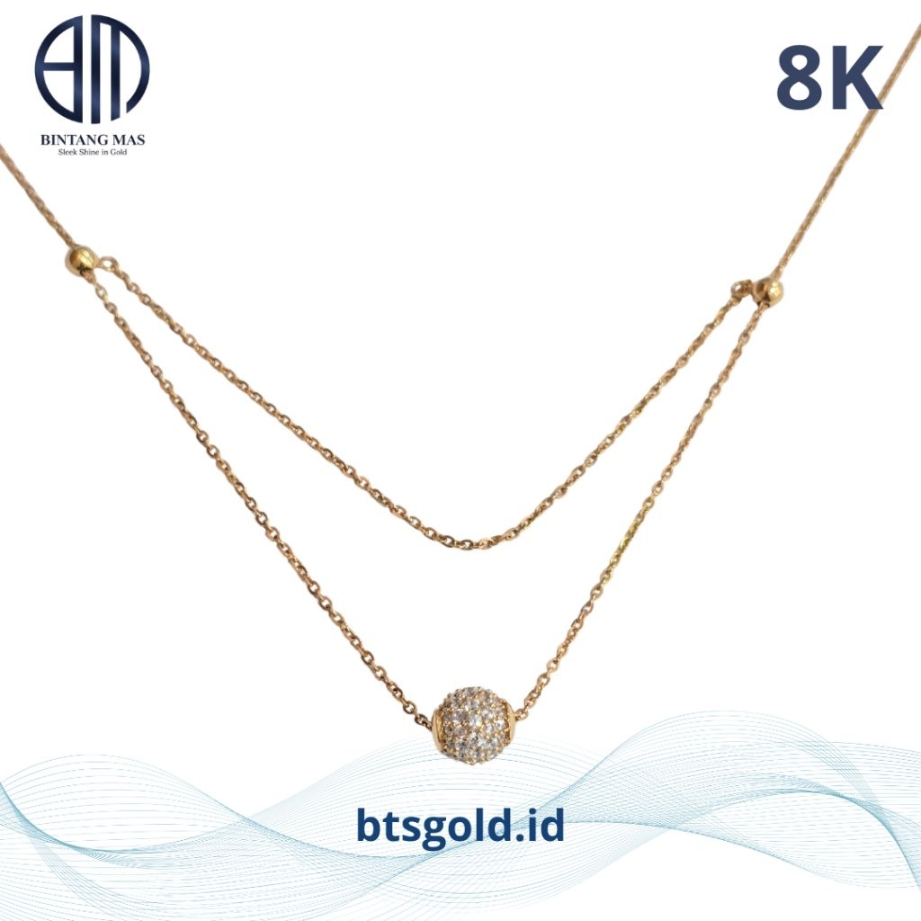 Kalung Emas Jeddar Variasi 2 Layer Bulat | 8K
