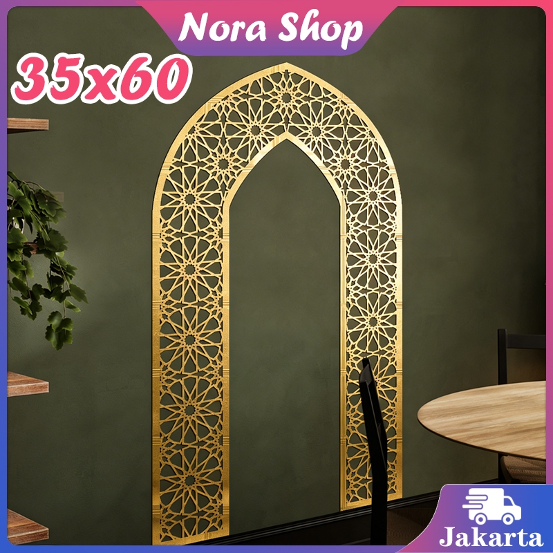 Kerajinan Ornamen Rumah Idul Fitri Dekorasi Vintage Ramadhan Hiasan Dinding Mihrab Mushola Akrilik R