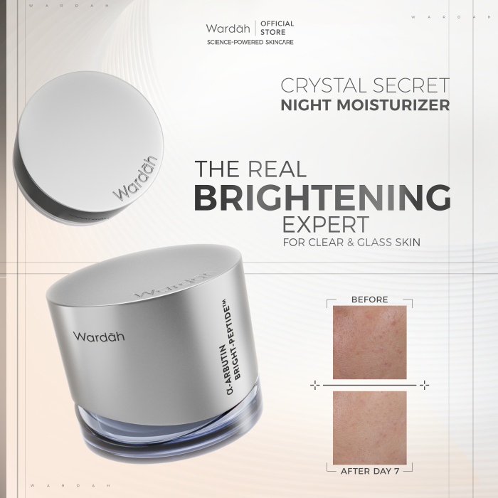 WARDAH Crystal Secret Bright-Peptide 5% Niacinamide Hyperpigmentation Expert Night Moisturizer - Men