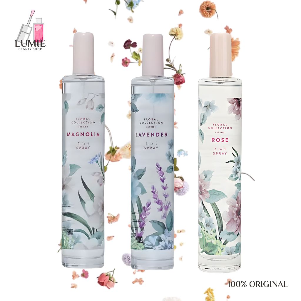 M&S Marks and Spencer 3 in 1 Spray Floral Collection Parfum 100ml China blue Geranium / Rose/ Magnol