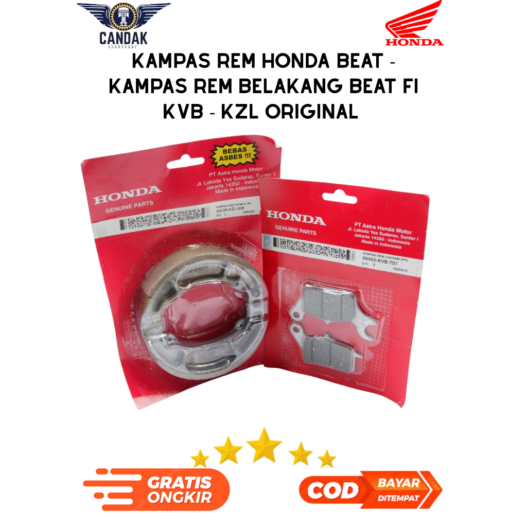kampas rem honda beat - kampas rem belakang beat fi KVB - KZL original premium