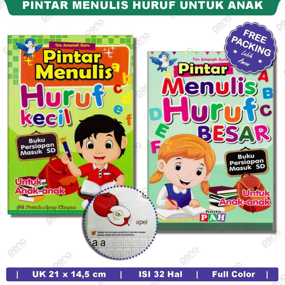 Buku Belajar Menulis Huruf Abjad Besar dan Kecil - Buku Latihan Anak