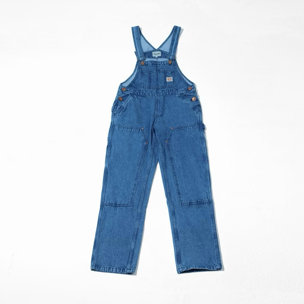 Superego - Overall Carpenter Double Knee Denim Loose Straight Snow Blue size M