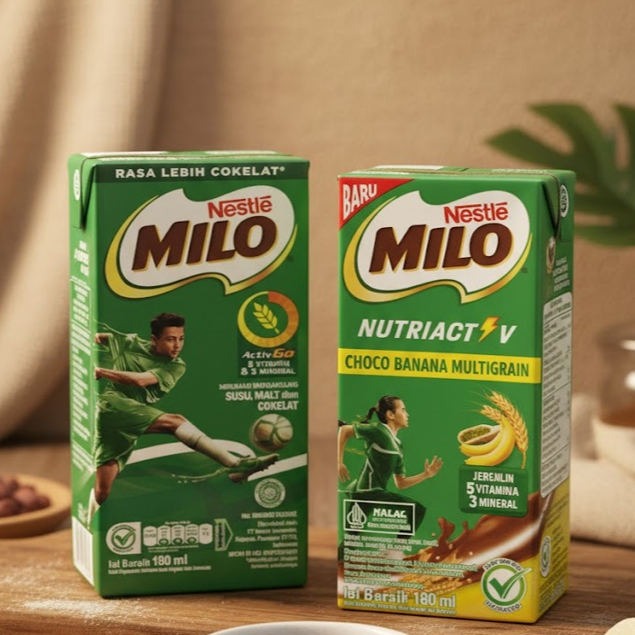 MILO UHT 180ML / MILO UHT NUTRIACTIV CHOCO BANANA 180ML / MILO ACTIV-GO UHT CMBK 180ML