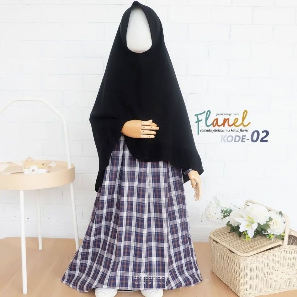Khimar Basic Ramada Kids Jetblack by Al Hauraa